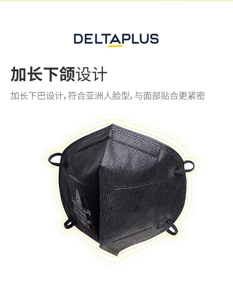 代爾塔104206 M1202VBWC折疊帶閥頭戴式FFP2級活性炭防塵口罩2