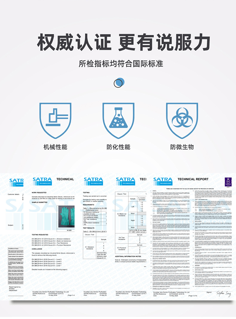 定和DH6025綠色丁腈橡膠防化手套2