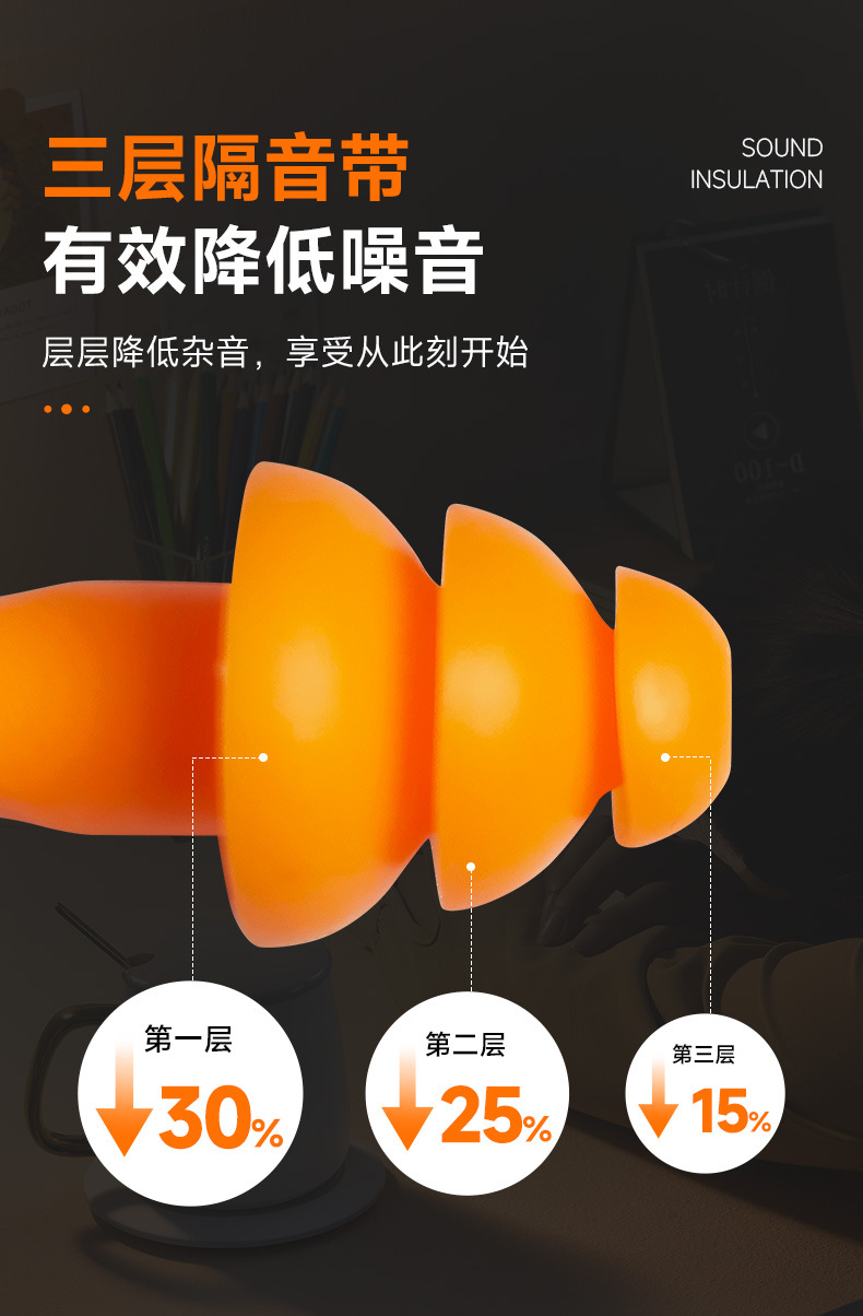 定和DH1013圣誕樹型硅膠帶線防噪音耳塞7