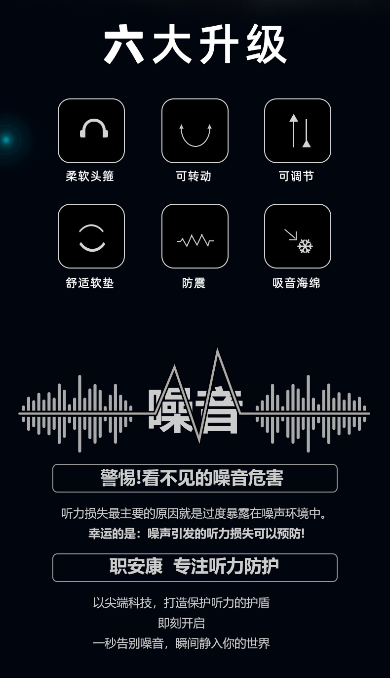 定和DH1022頭戴式ABS防噪音耳罩2