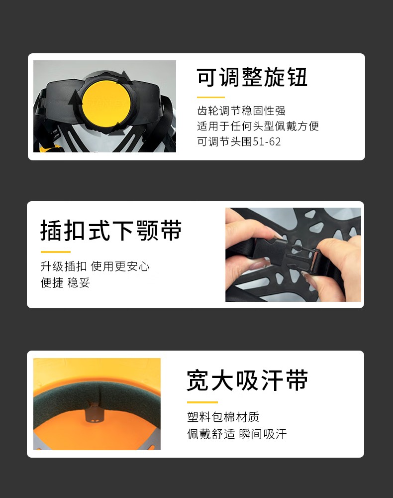 STANLEY史丹利ST1120專業級V型透氣工程ABS安全帽7