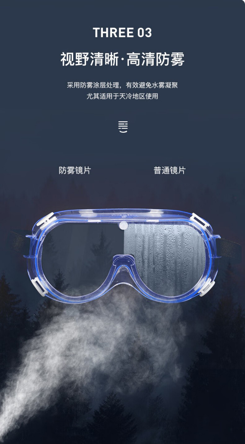 定和DH4022抗沖擊防霧多功能安全防護護目鏡5