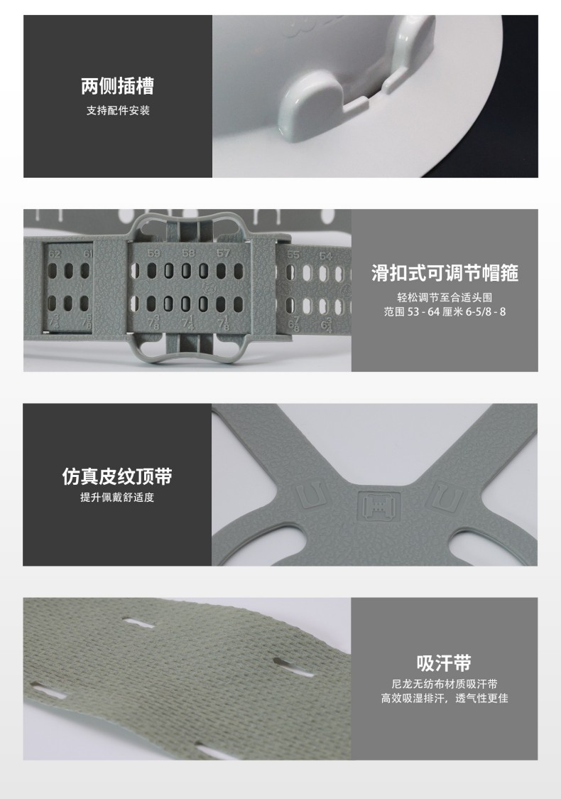 WISDOM威斯頓CKH118前后卡槽款寬邊HDPE安全帽5