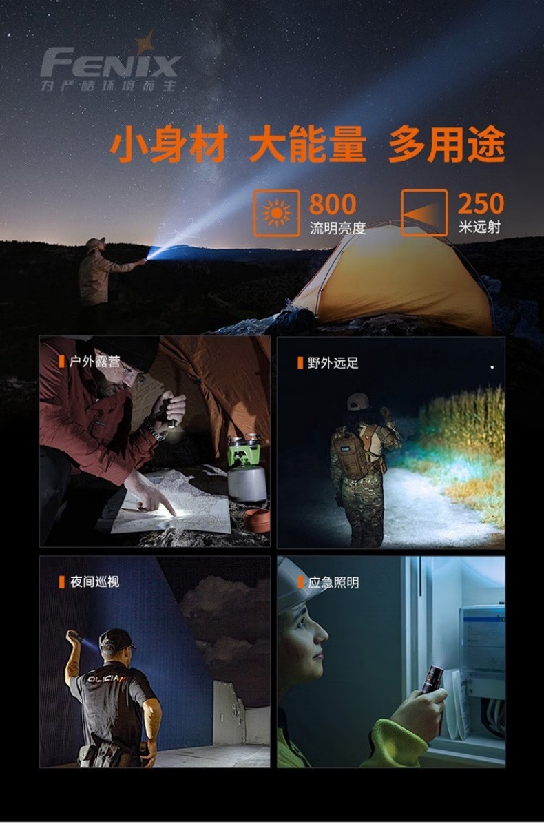 FENIX菲尼克斯PD25R PD系列便攜式高亮充電小直筒手電3.jpg