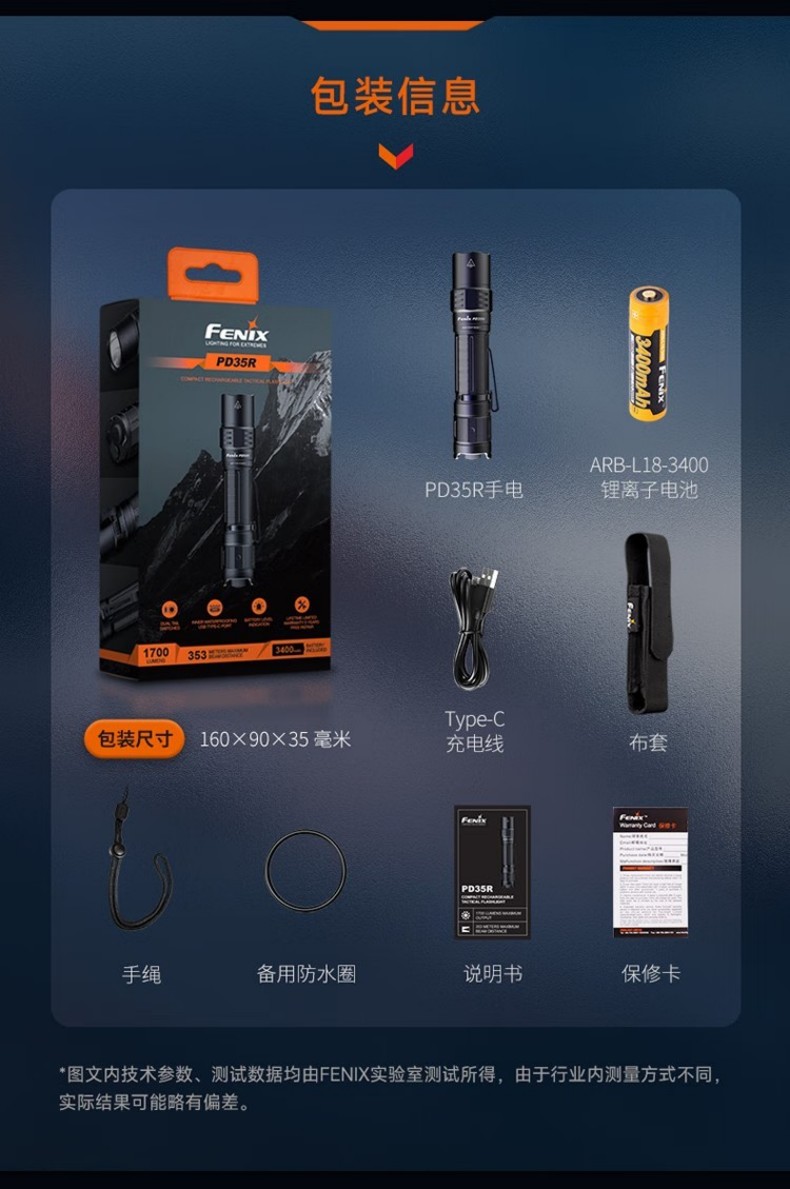 FENIX菲尼克斯PD35R PD系列緊湊型充電戰術小直筒手電11.jpg