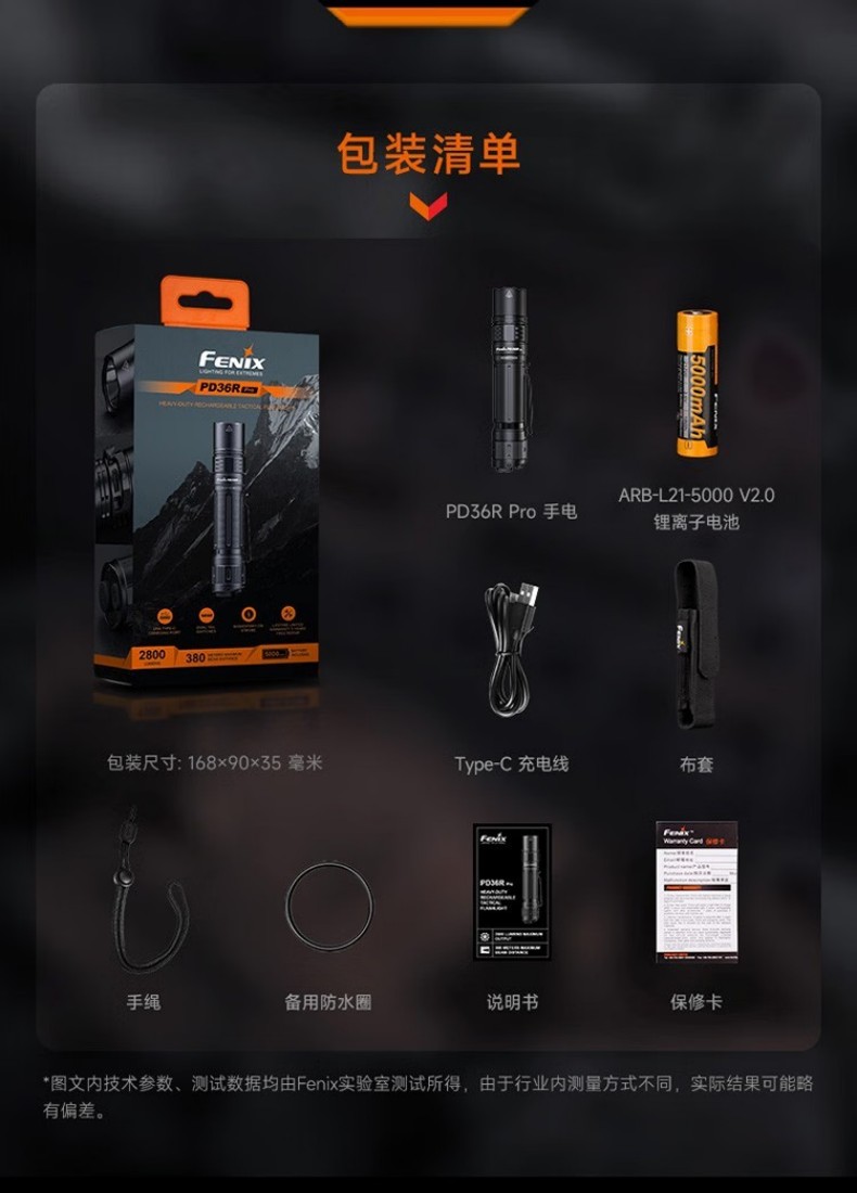 FENIX菲尼克斯PD36R Pro PD系列高性能充電戰術小直筒手電13.jpg
