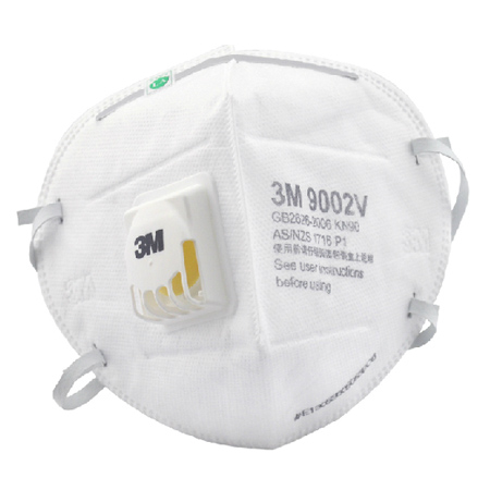3M9002V折疊式帶閥顆粒物防護口罩
