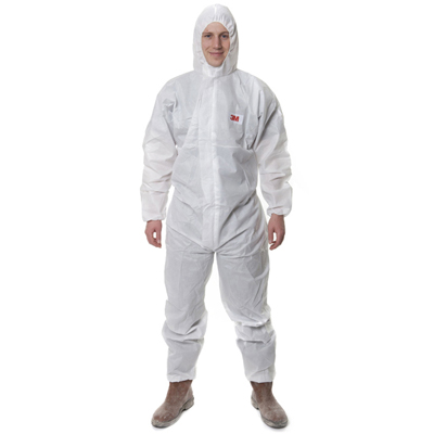 3M4515白色帶帽連體防護(hù)服