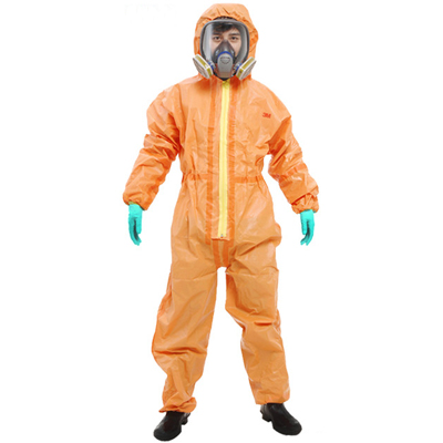 3M4690橙色帶帽連體防護服