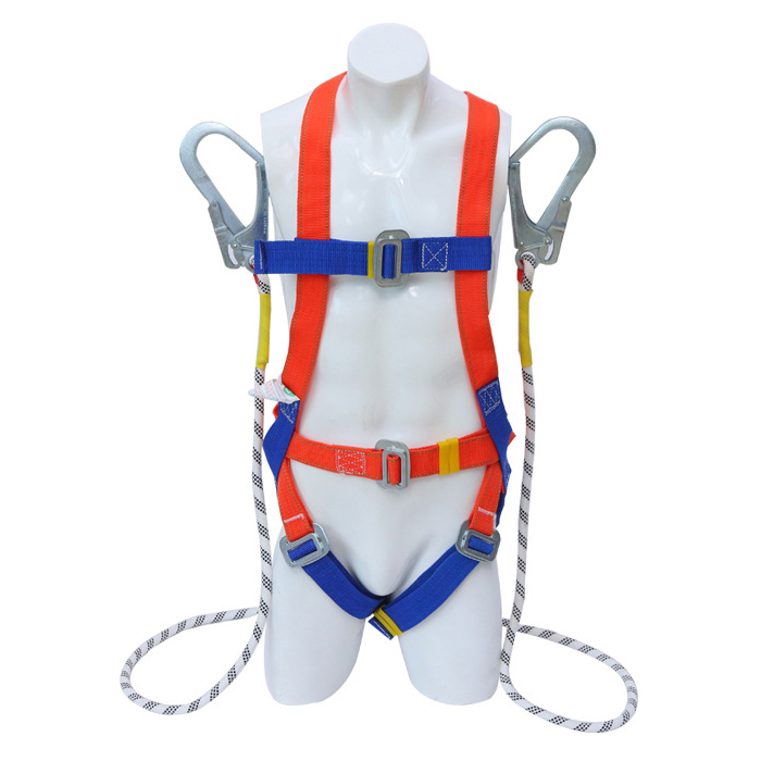 歐式雙大鉤五點式高空安全帶(帶緩沖包)