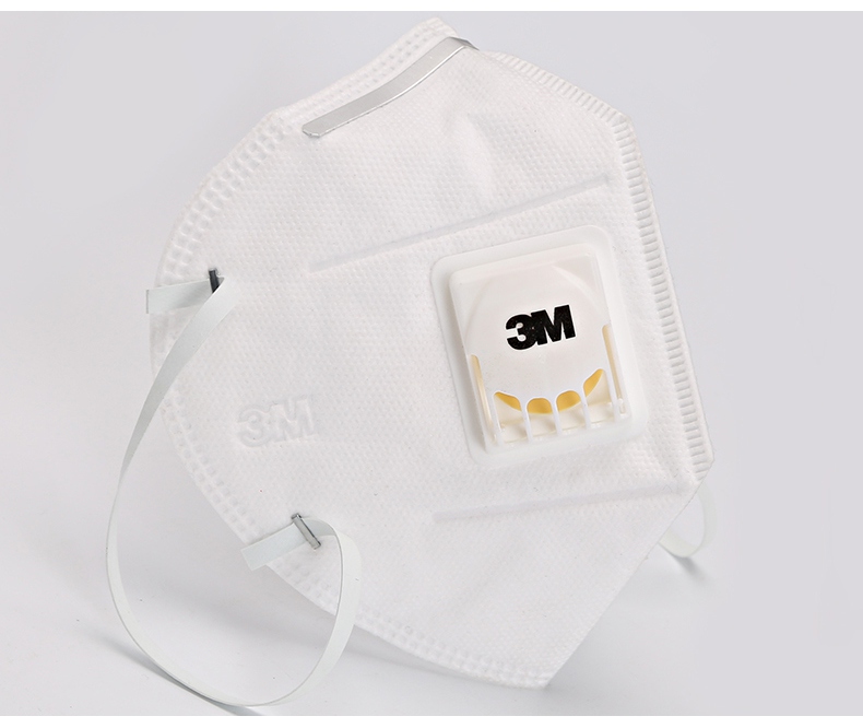 3M9001v折疊式帶閥防塵口罩圖片-側面