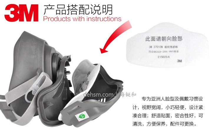 3M3701CN濾棉可以與其他3M面罩搭配使用