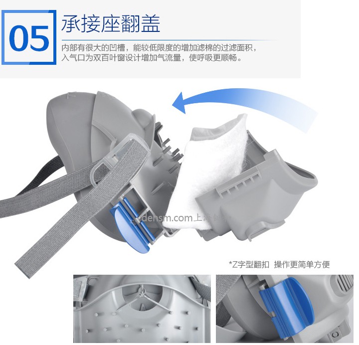 3M7772防有機蒸氣防塵面具承接座翻蓋，避免丟失