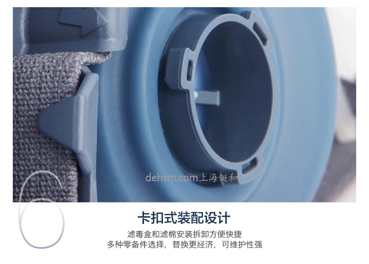 3M7502+6005防有機氣體及甲醛防毒面具濾毒盒卡扣式裝配