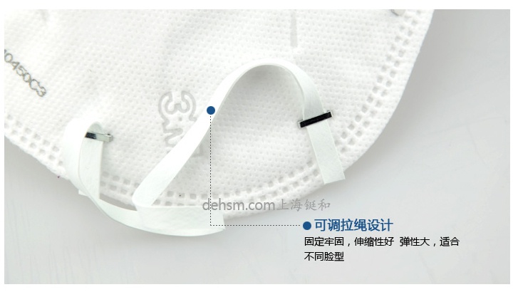  3M9501V KN95防塵口罩可調節拉繩設計