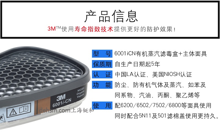3M6001i-CN濾毒盒產品特點及規格