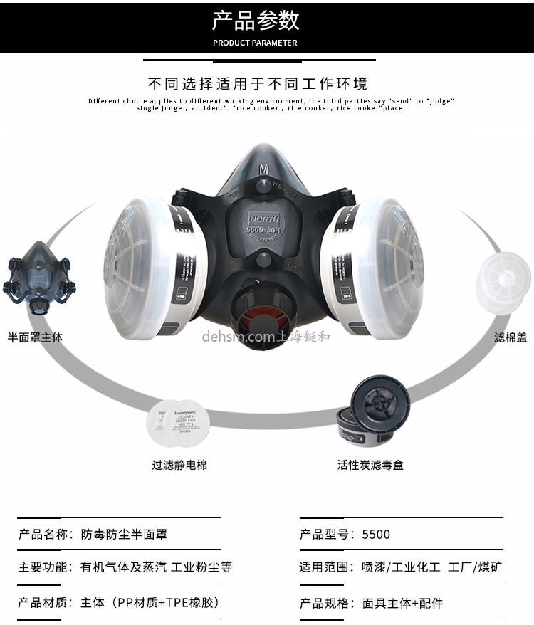 霍尼韋爾(諾斯)550030S低維護半面罩介紹