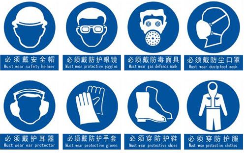 常見個人防護用品佩戴示標牌圖片