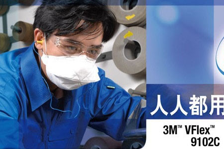 在打磨車間戴3M防塵口罩9102C預防粉塵顆粒物
