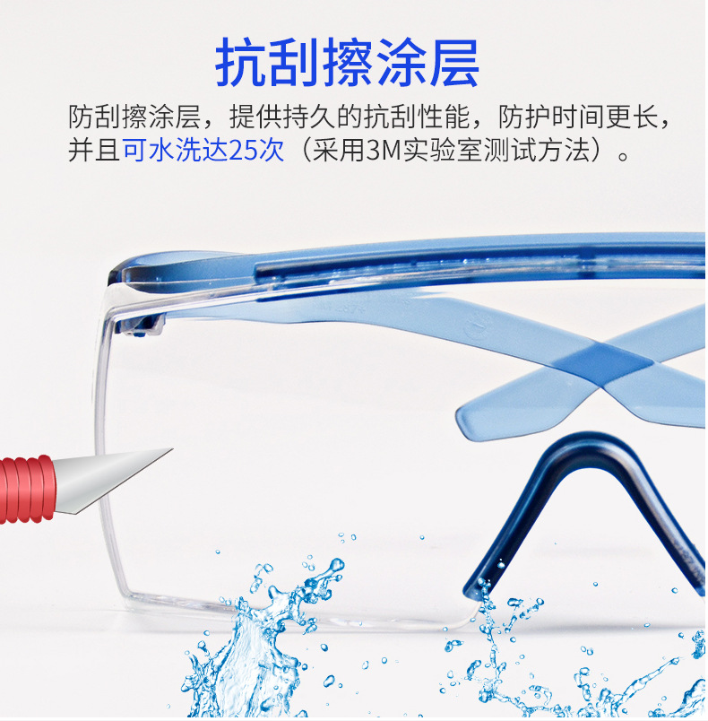3M SF3701ASGAF-BLU防霧防護眼鏡圖7