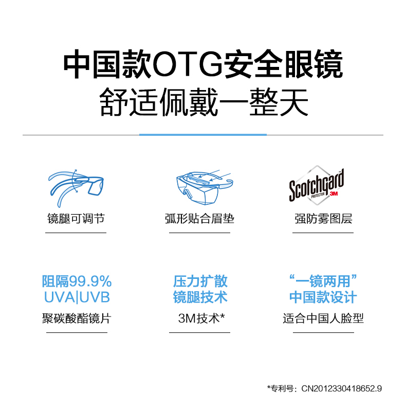 3M3701AAS防刮擦防護眼鏡圖2