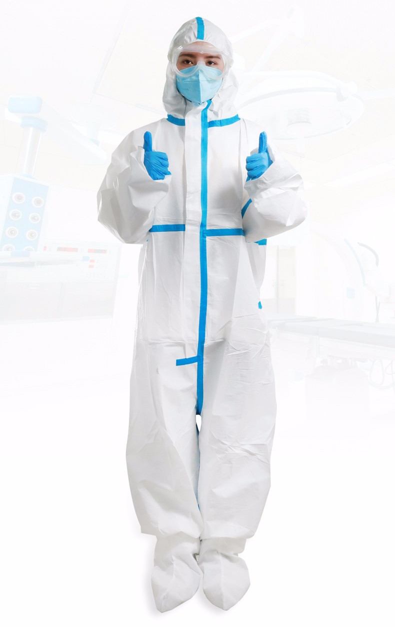 一次性膠條型醫用隔離衣實物圖