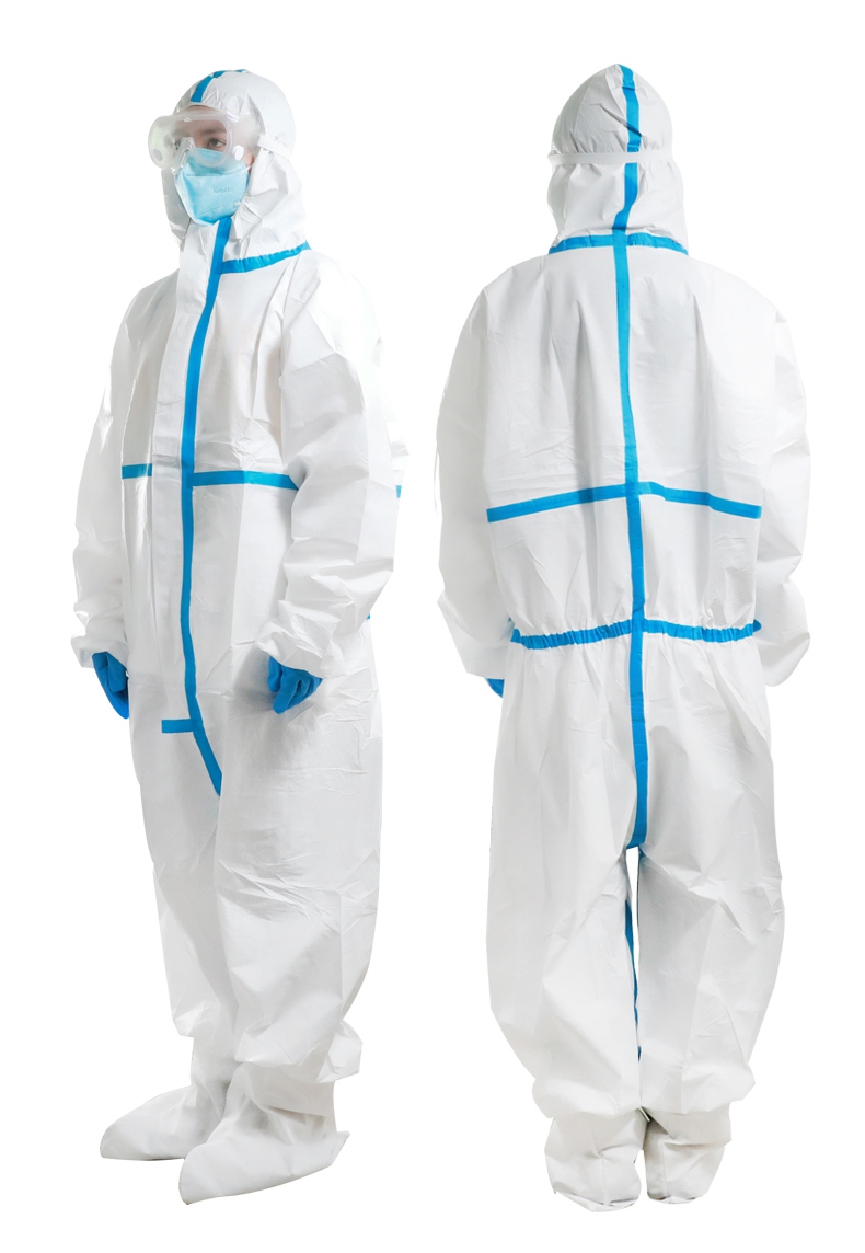 一次性膠條型醫用隔離衣圖片-側面