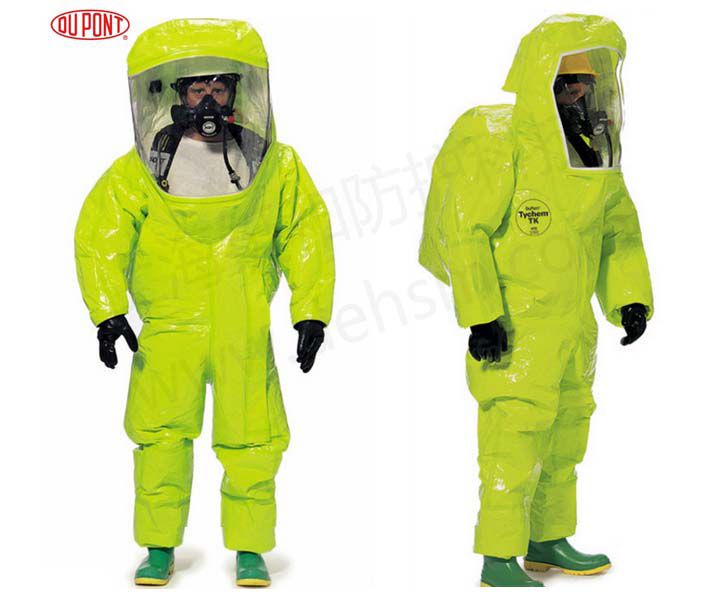 杜邦TK554 A級防護(hù)服配空氣呼吸器使用圖片