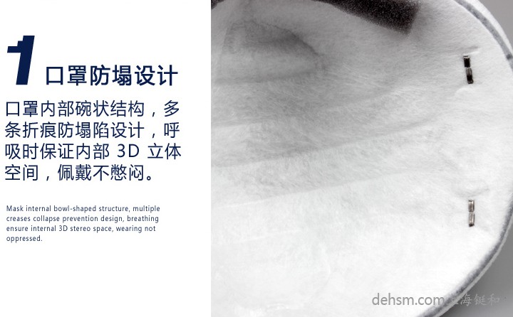 3M8246R95口罩杯狀結構，保證口罩呼吸空間，佩戴不憋悶
